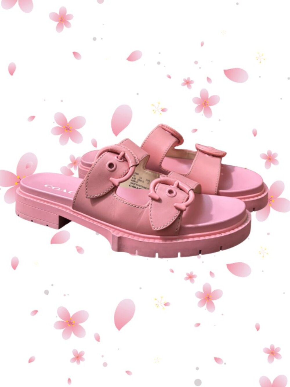 Pink Coach Sandals with Buckle